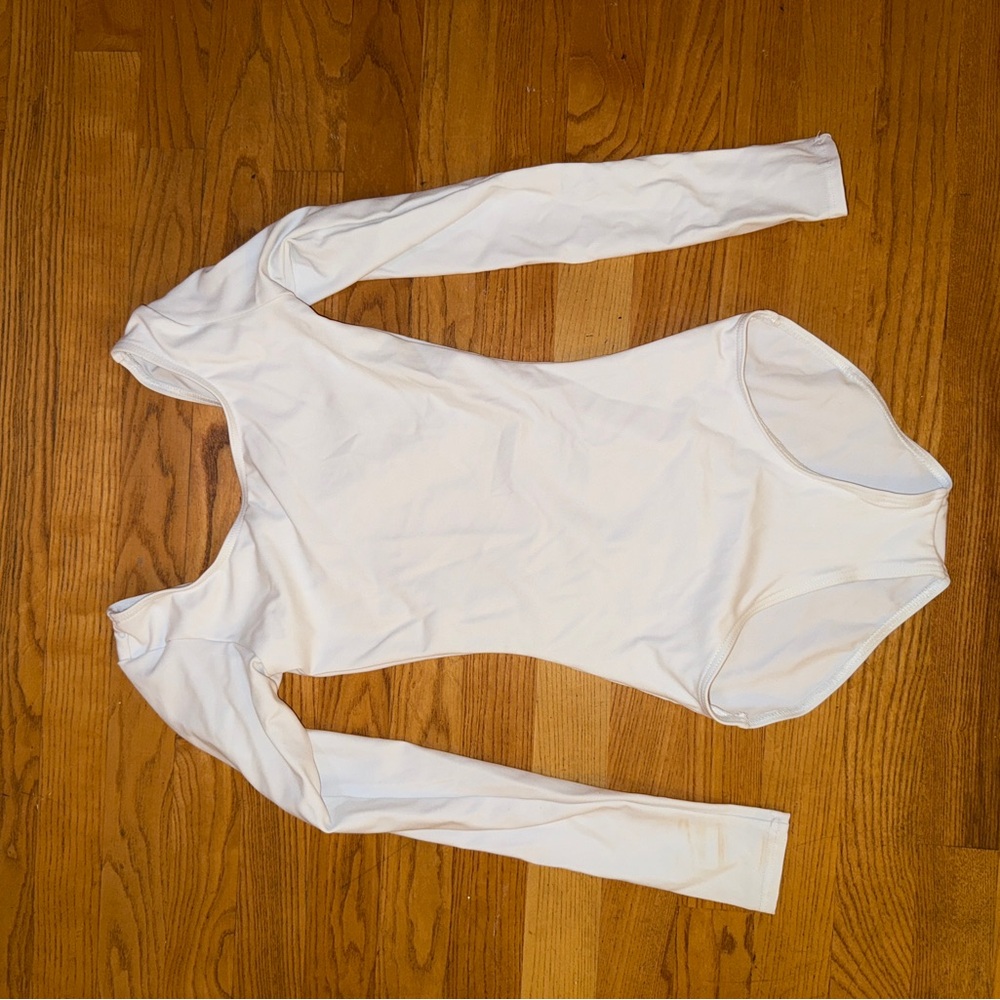 Capezio White Long Sleeve Bodysuit